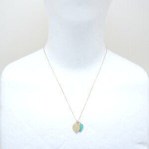 TIFFANY Return to Tiffany Double Heart Necklace Blue Yellow Gold